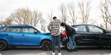 two cars in an accident