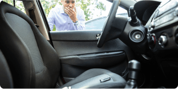 a woman locked out of her car