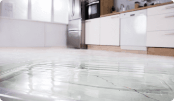 a flooded kitchen