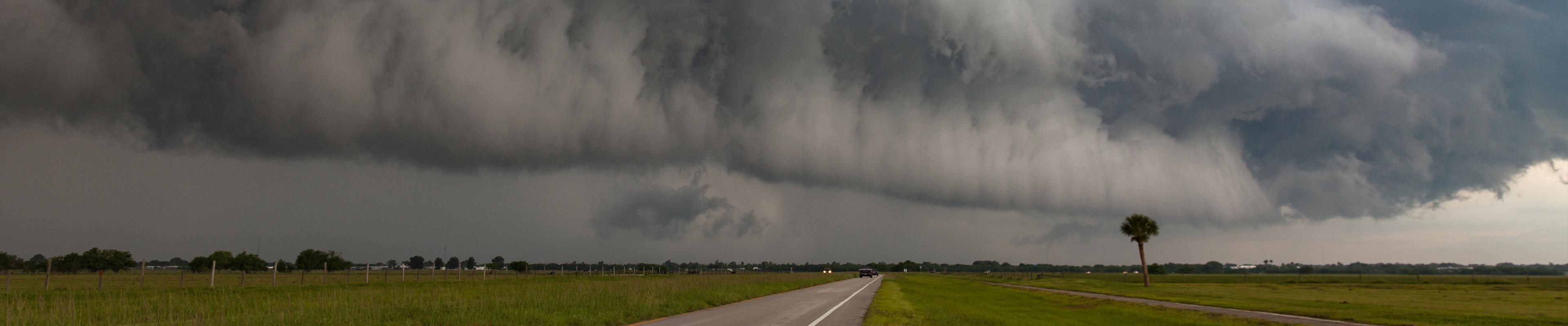 Storm clouds approaching on the horizon.