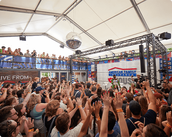 a crowd of people watching a concert at Summerfest