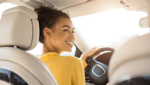 woman driving a car